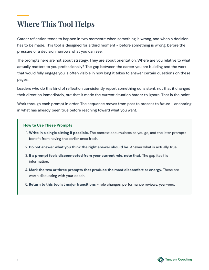 Journaling Prompts: Career and Purpose - preview