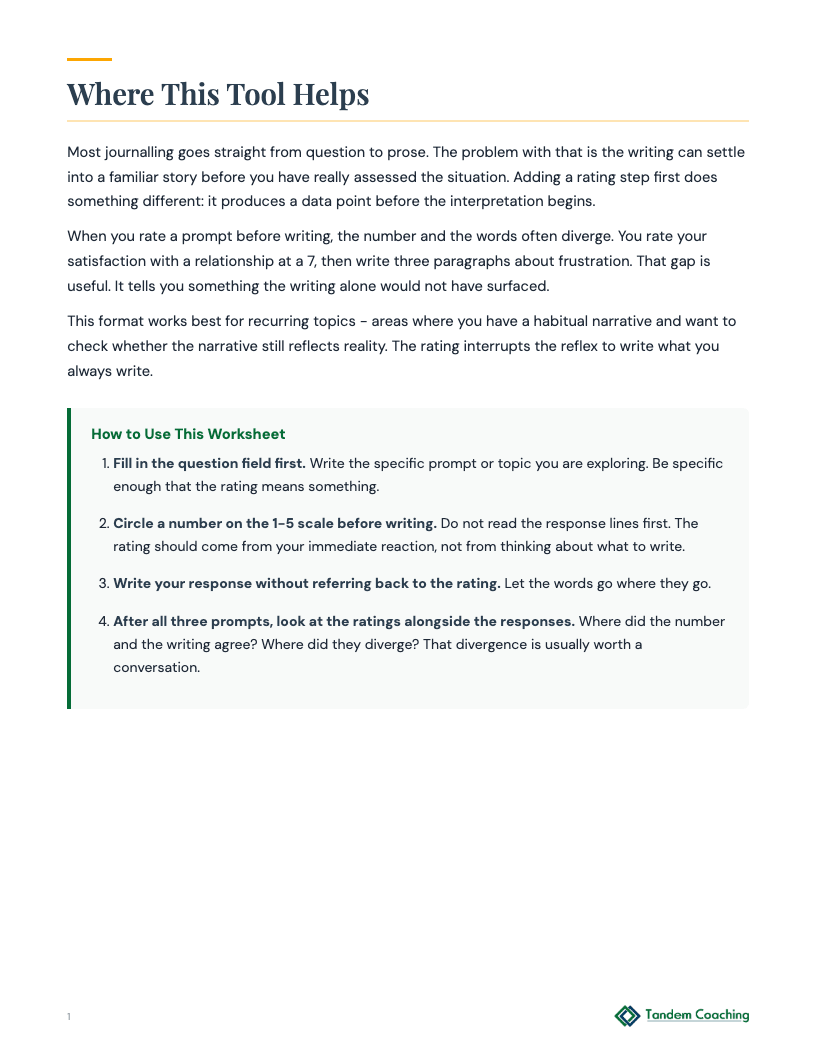 Journalling Prompts with Rating Scale - preview