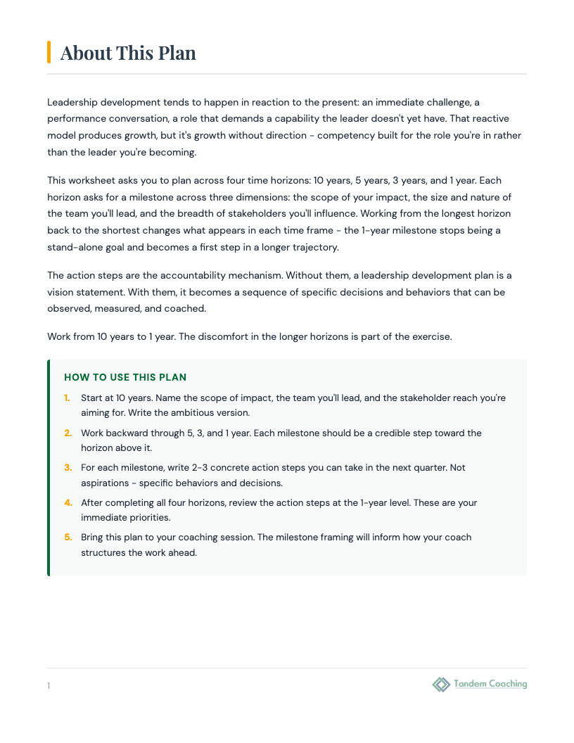 Leadership Development Plan - preview