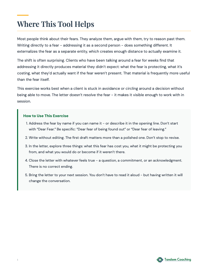 Letter to Your Fear - preview