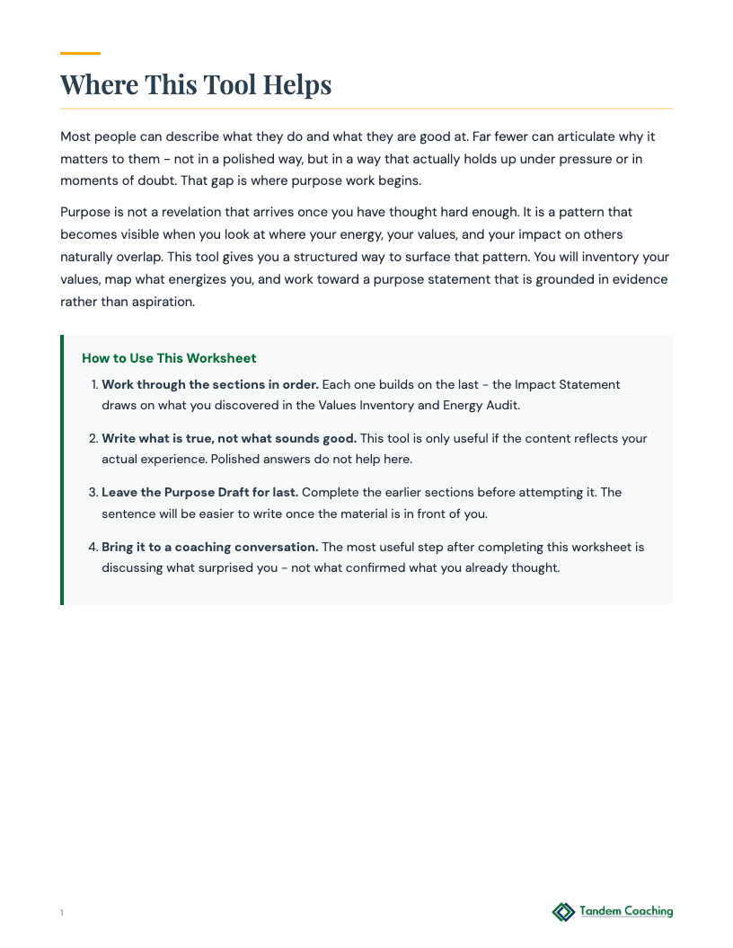 Life Purpose Discovery - preview