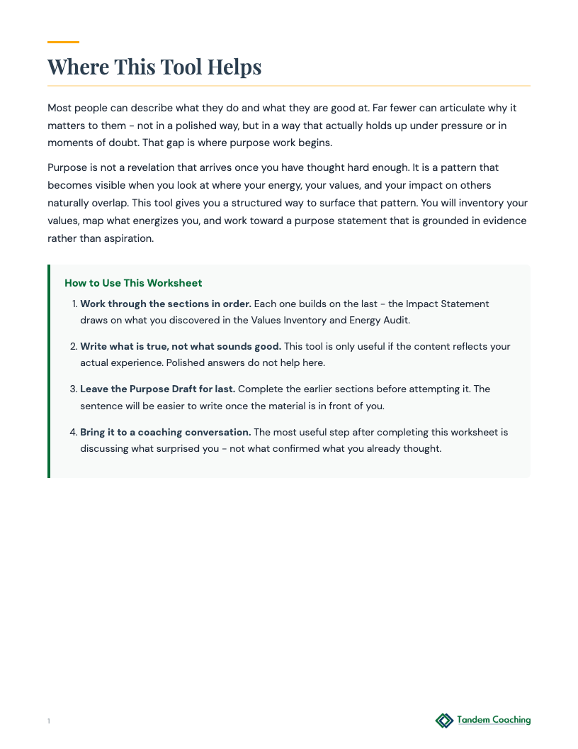 Life Purpose Discovery - preview