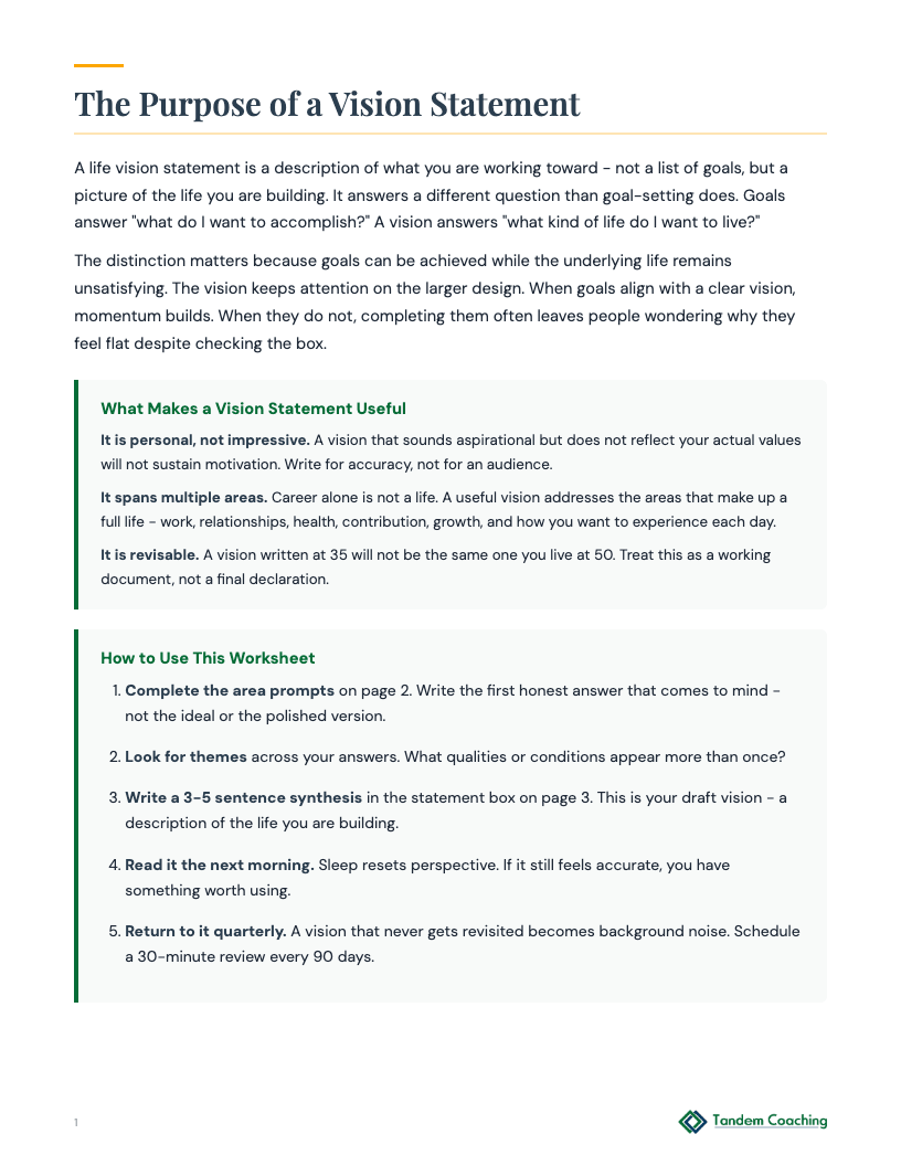 Life Vision Statement - preview