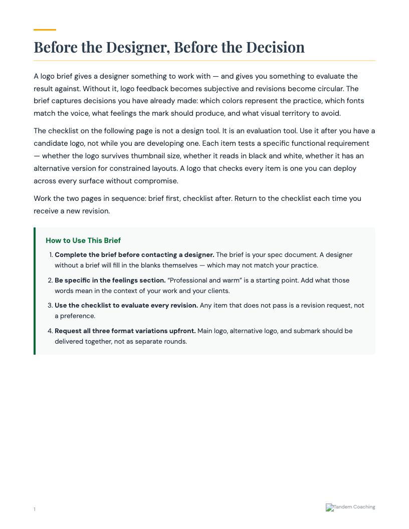Logo Design Brief - preview