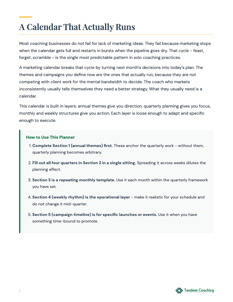 Marketing Calendar Planner - preview