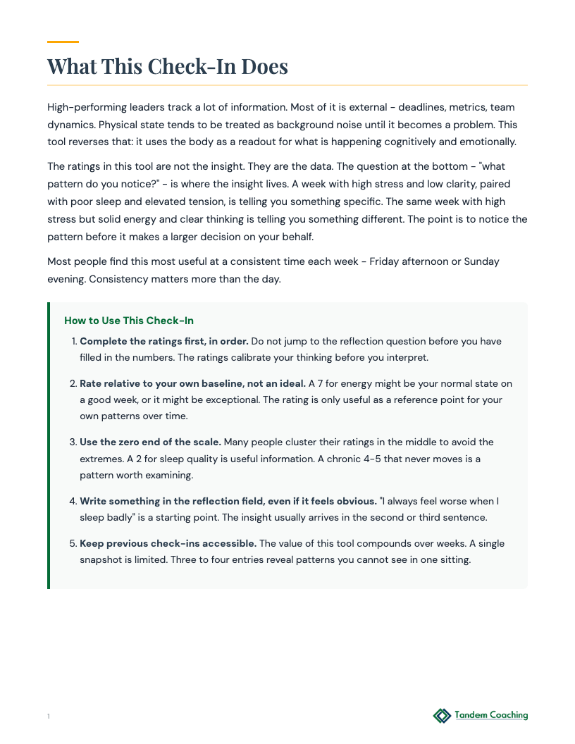 Mind-Body Connection Reflection - preview