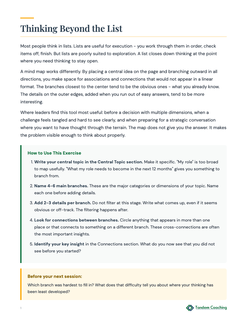 Mind Map Exercise - preview