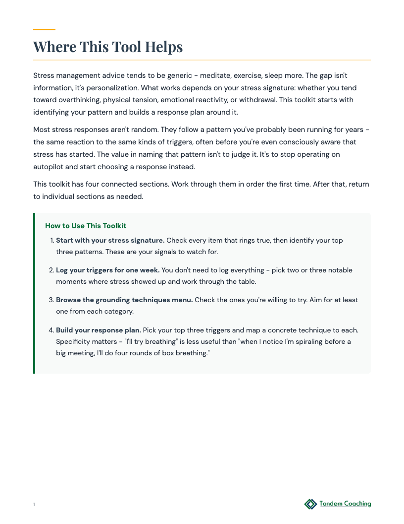 Mindfulness and Stress Management Toolkit - preview