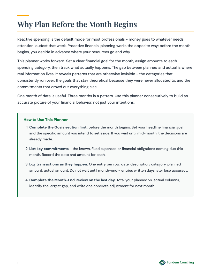 Monthly Budget Planner - preview