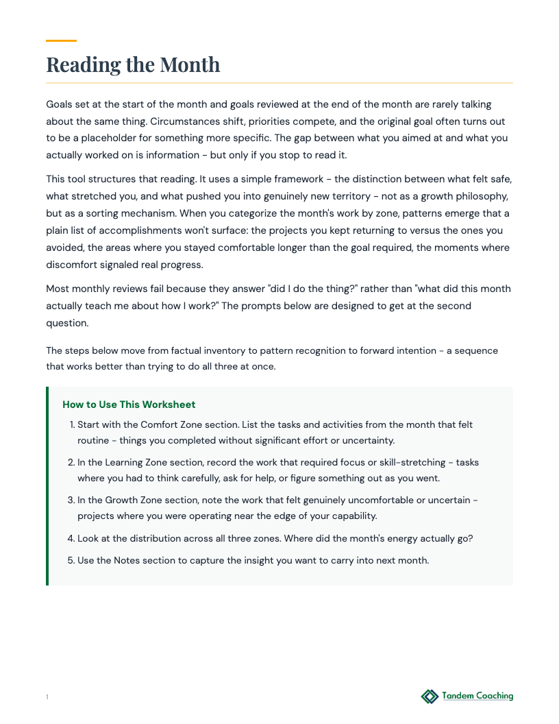 Monthly Goal Review - preview