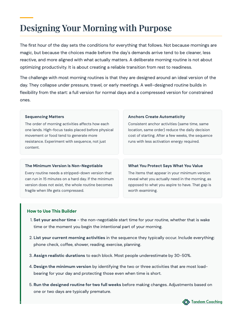 Morning Routine Builder - preview