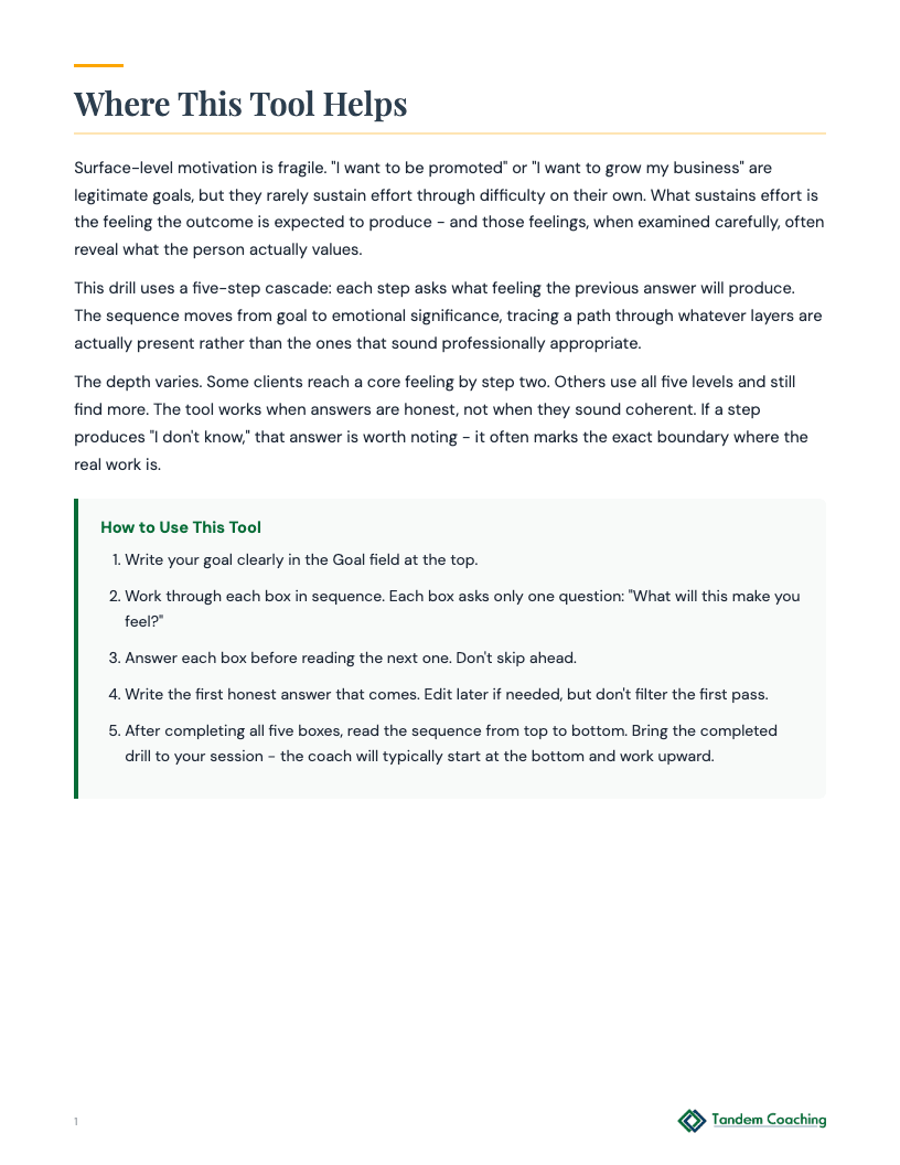 Motivation Depth Drill - preview