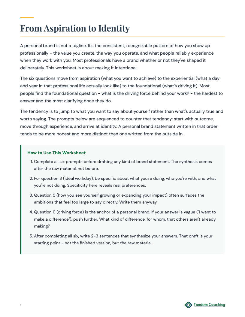 Personal Brand Statement - preview