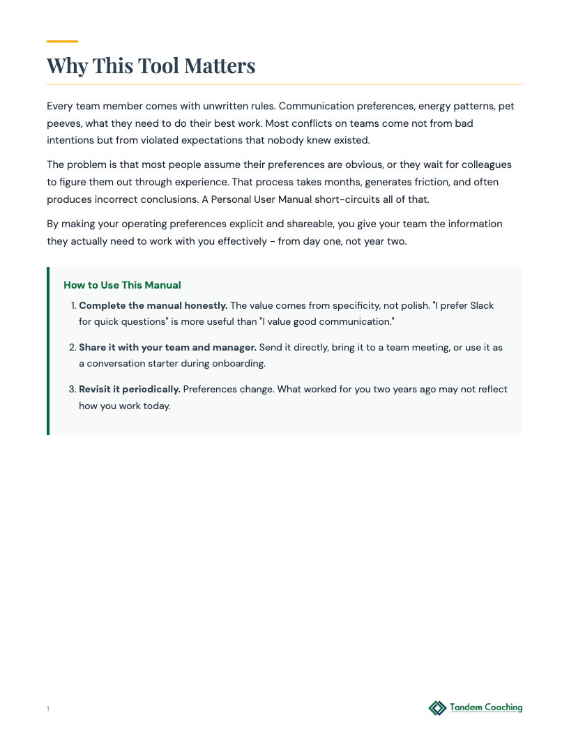 Personal User Manual - preview