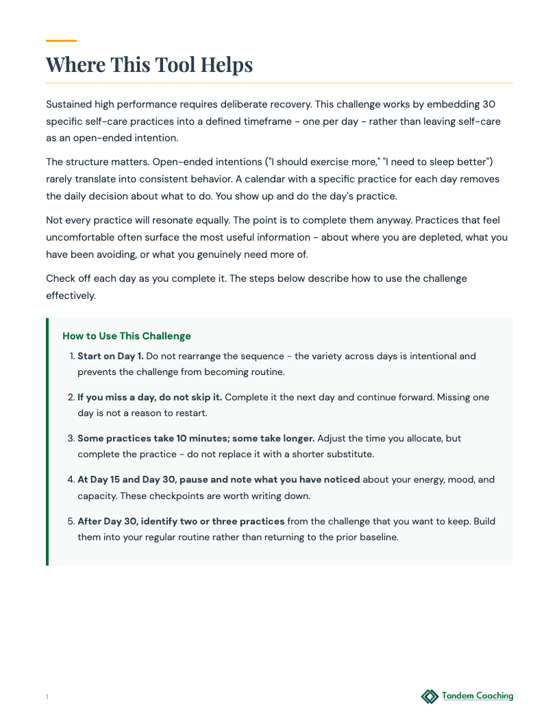 30-Day Self-Care Challenge - preview