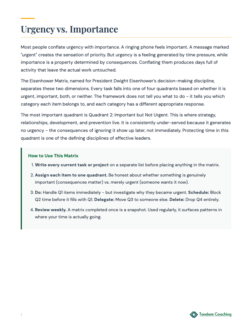 Eisenhower Priority Matrix - preview