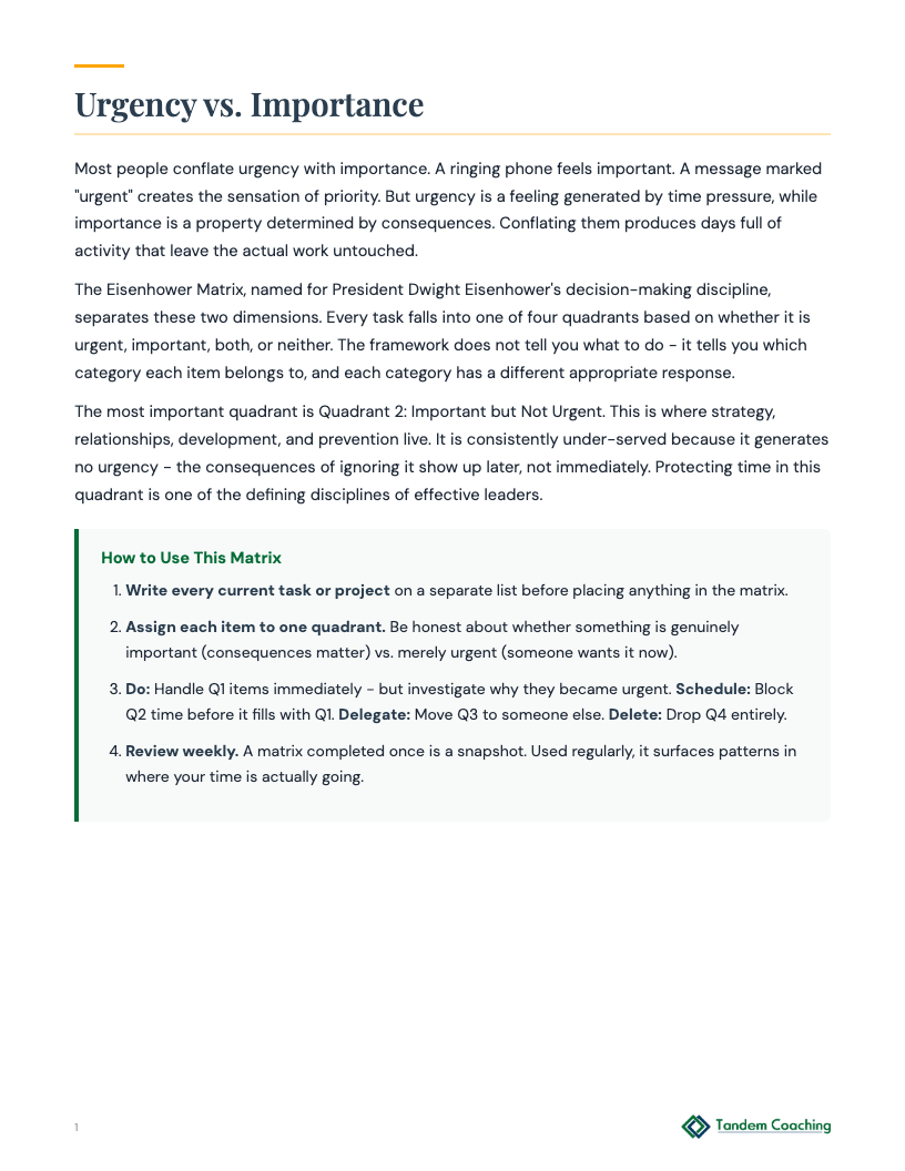 Eisenhower Priority Matrix - preview