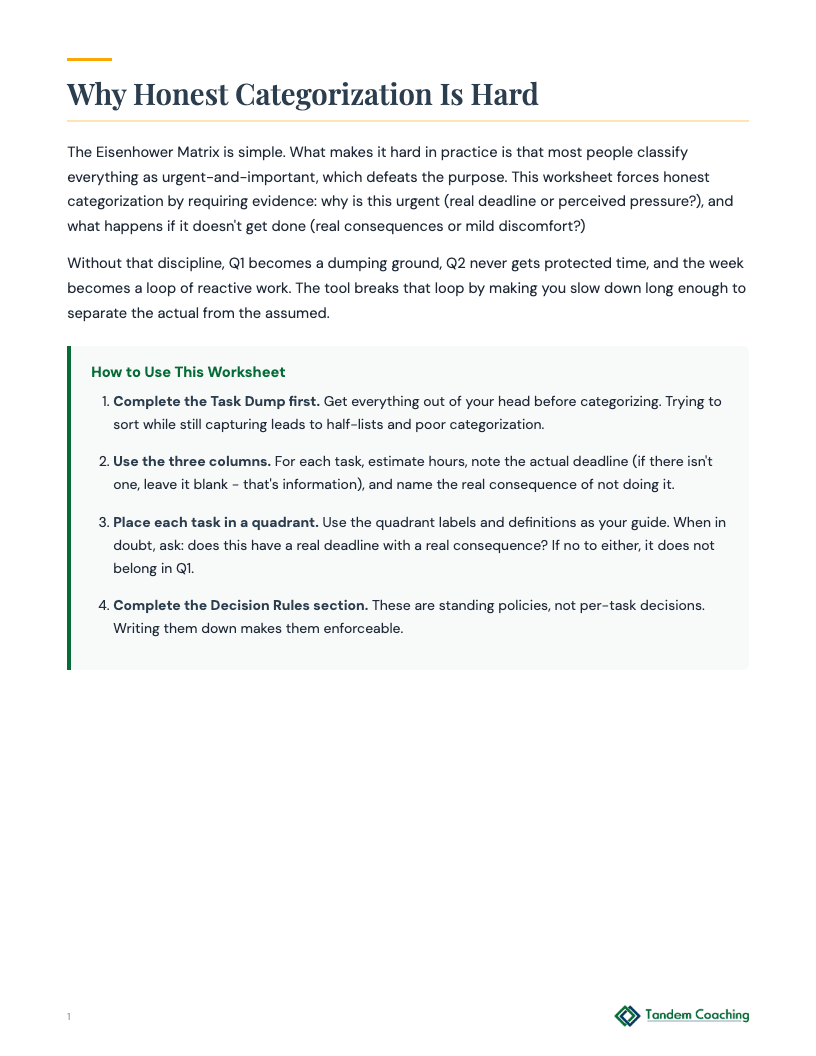 Priority Management Matrix - preview