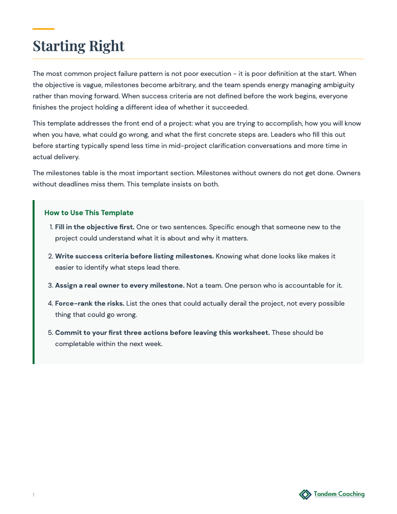 Project Planning Template - preview