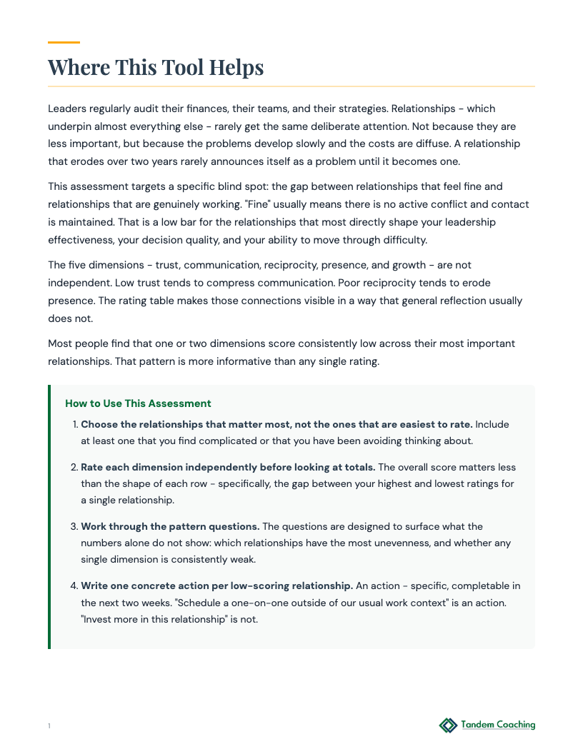 Relationship Quality Assessment - preview