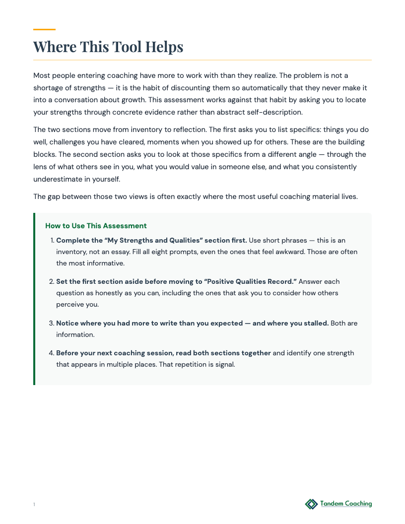 Resilience Strengths Assessment - preview