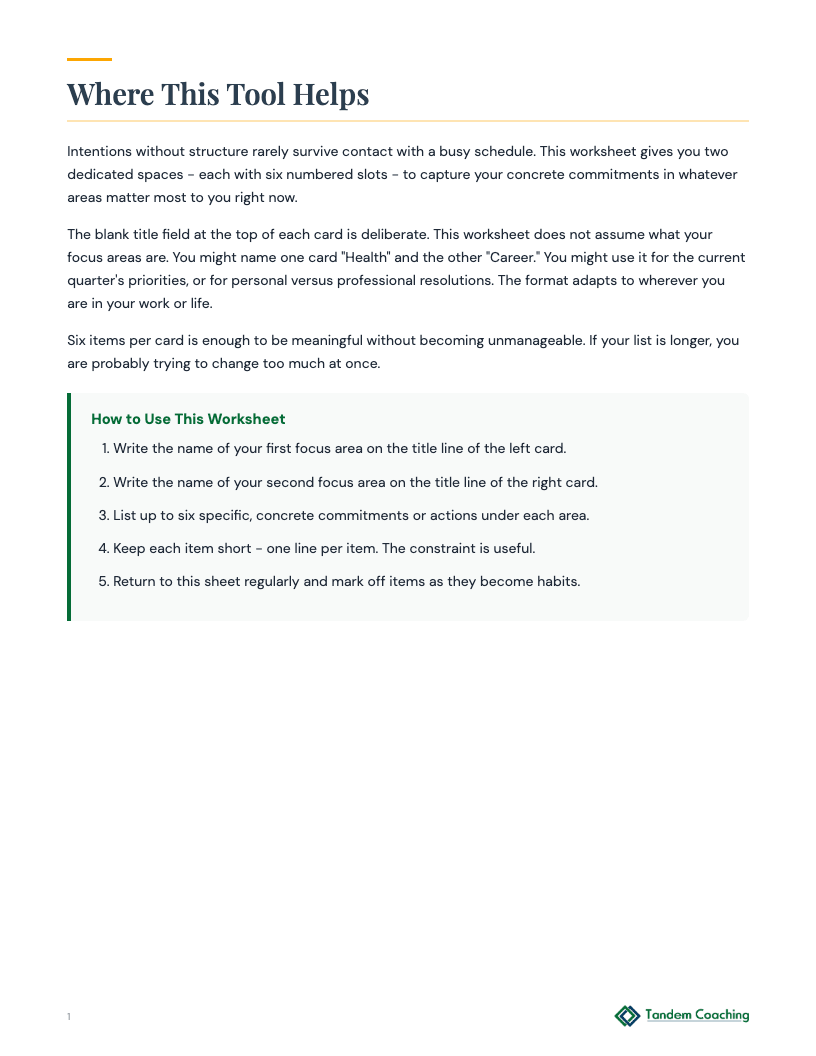Resolution Checklist - preview