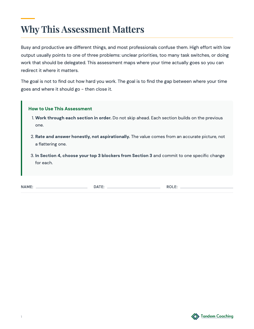 Self-Productivity Assessment - preview