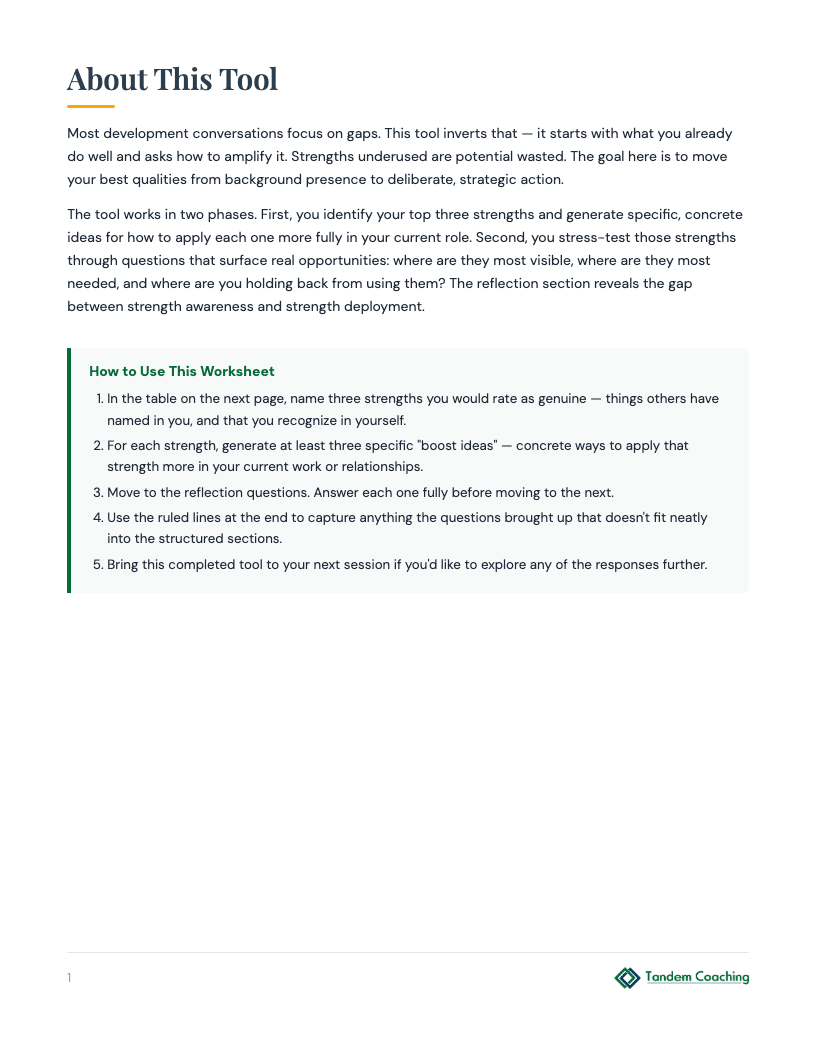 Self-Worth Protection Worksheet - preview