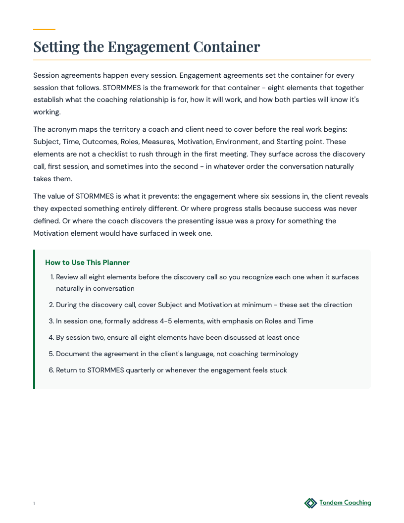 STORMMES Engagement Planner - preview