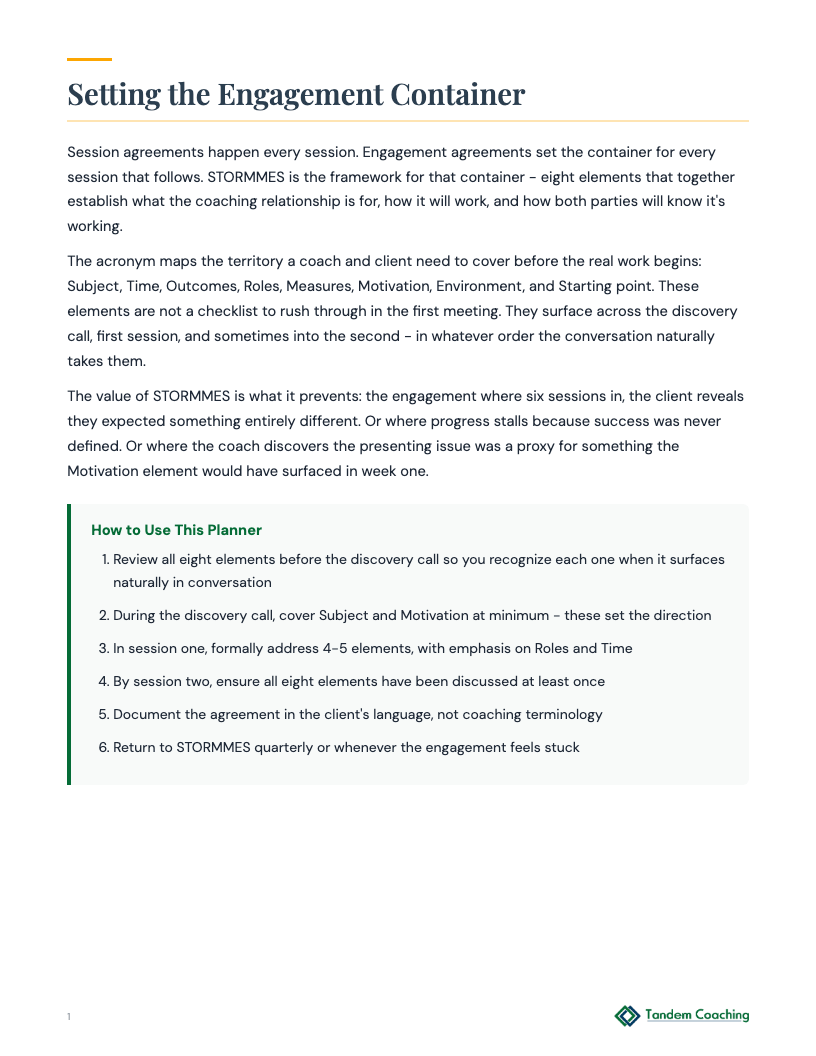 STORMMES Engagement Planner - preview