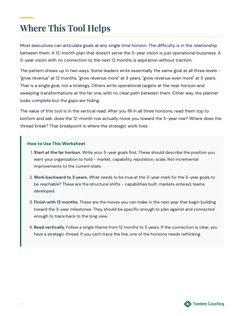 Strategic Goals Planner - preview