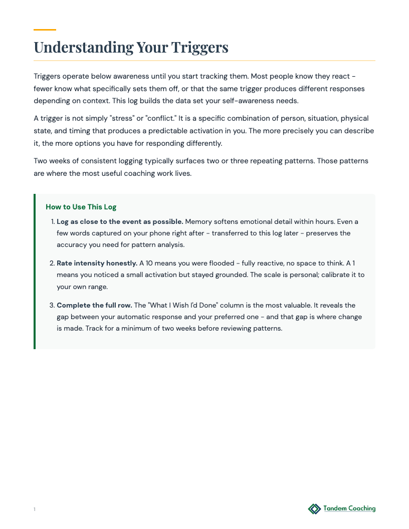 Trigger Awareness Log - preview