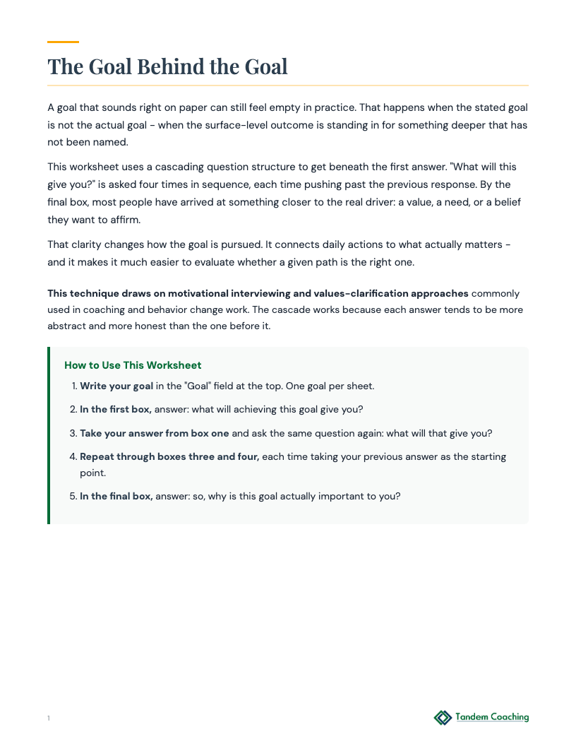 Understanding Your Goals - preview