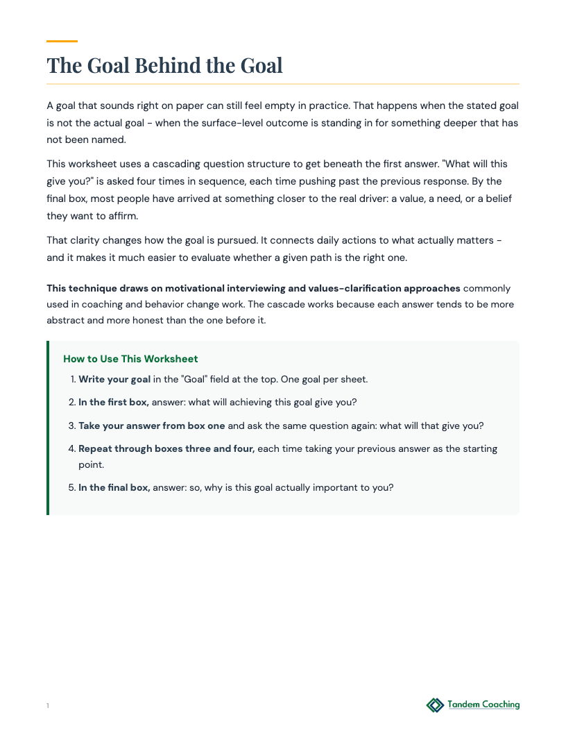 Understanding Your Goals - preview