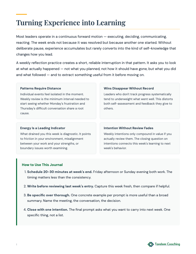 Weekly Reflection Journal - preview