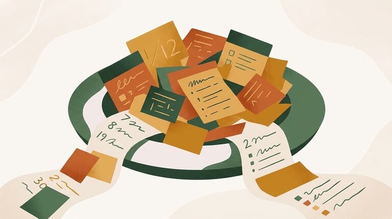 Abstract overflowing calendar representing ADHD overcommitment and saying yes too much