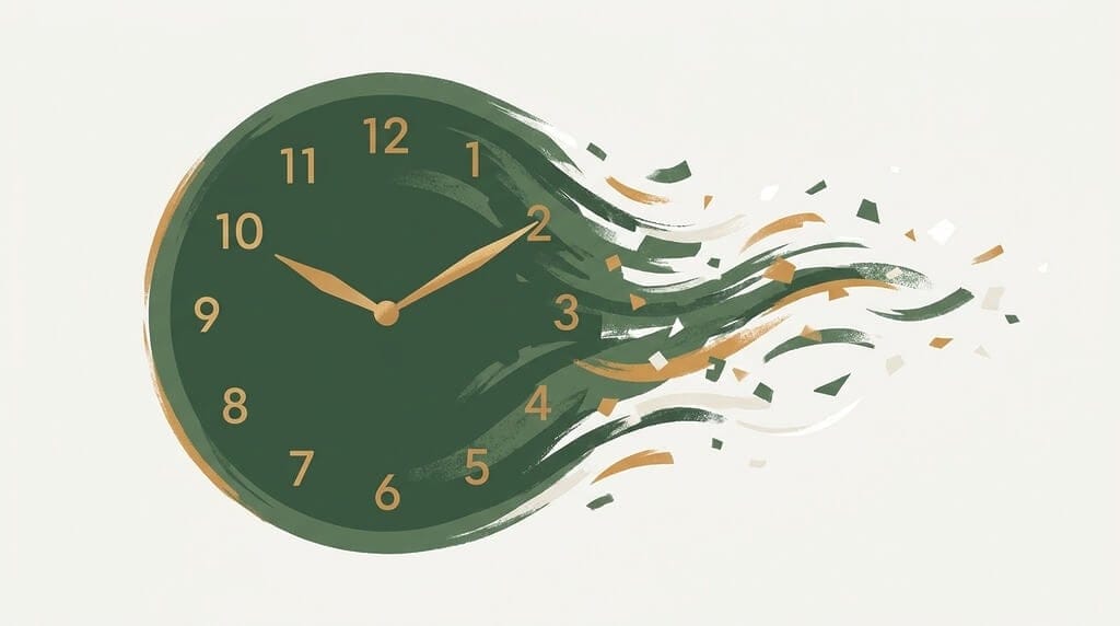 Abstract melting clock representing ADHD time blindness and distorted time perception