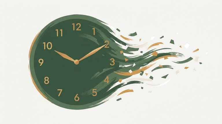 Abstract melting clock representing ADHD time blindness and distorted time perception