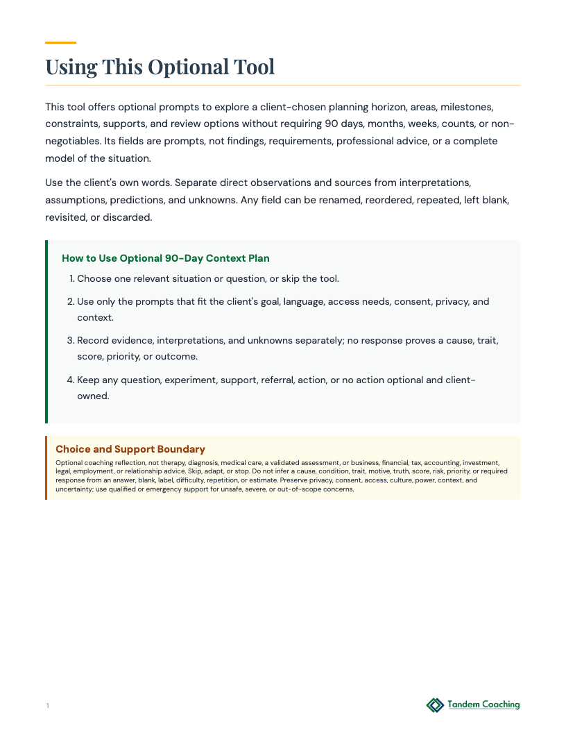 Optional 90-Day Context Plan - preview