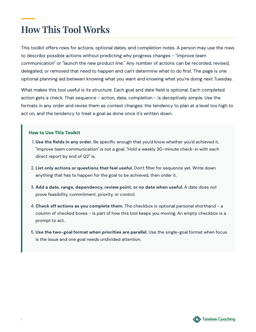 Optional Action Planner - preview