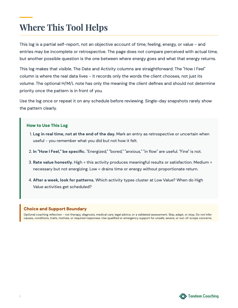 Activity Context Log - preview