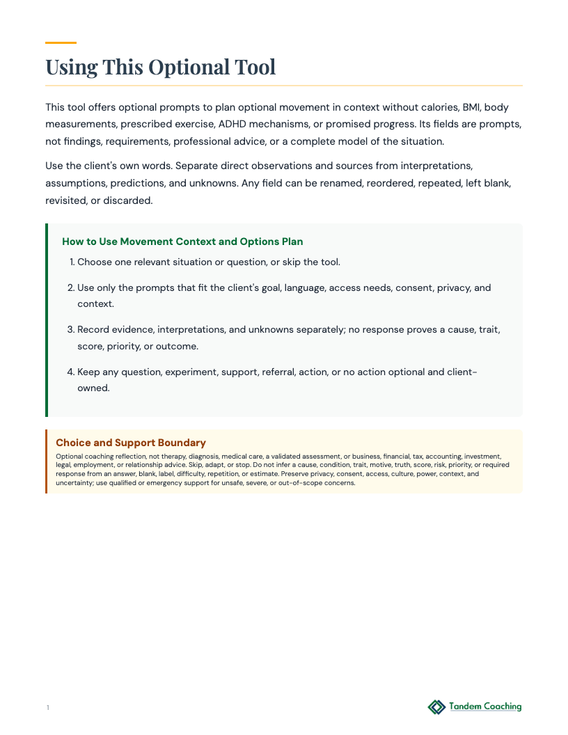 Movement Context and Options Plan - preview