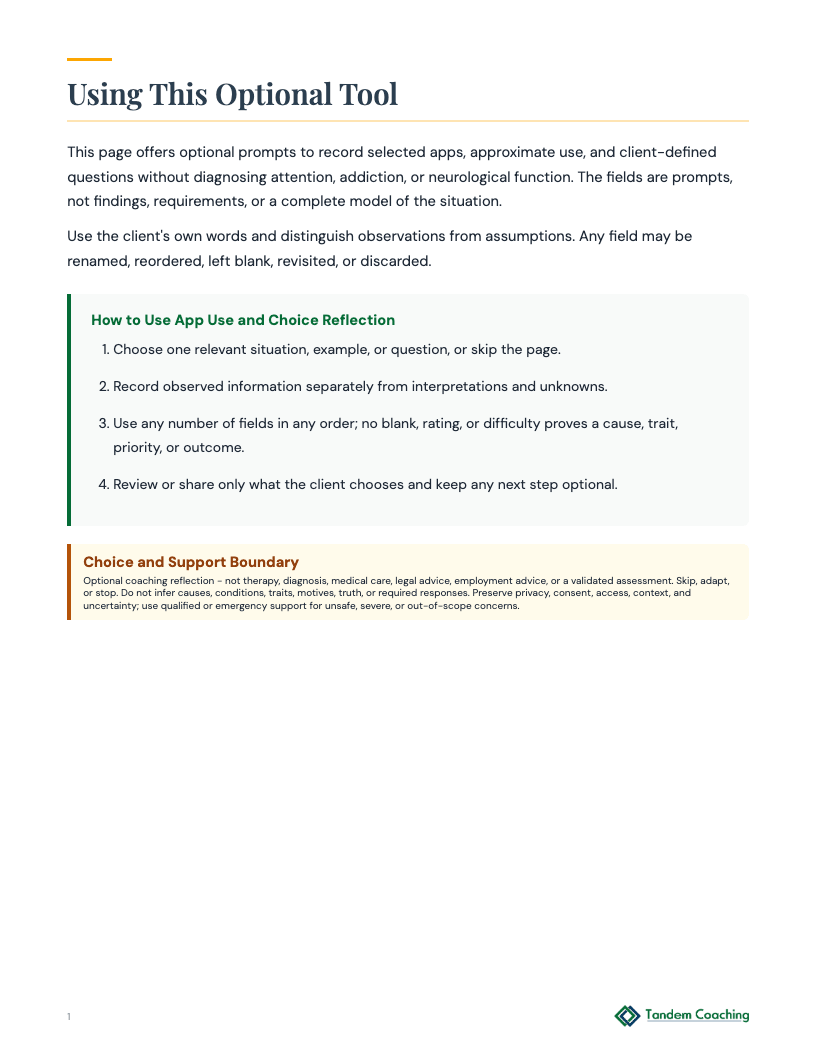 App Use and Choice Reflection - preview