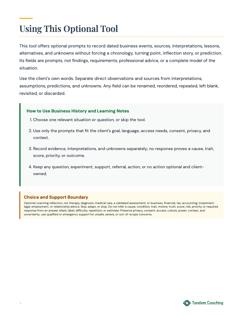Business History and Learning Notes - preview