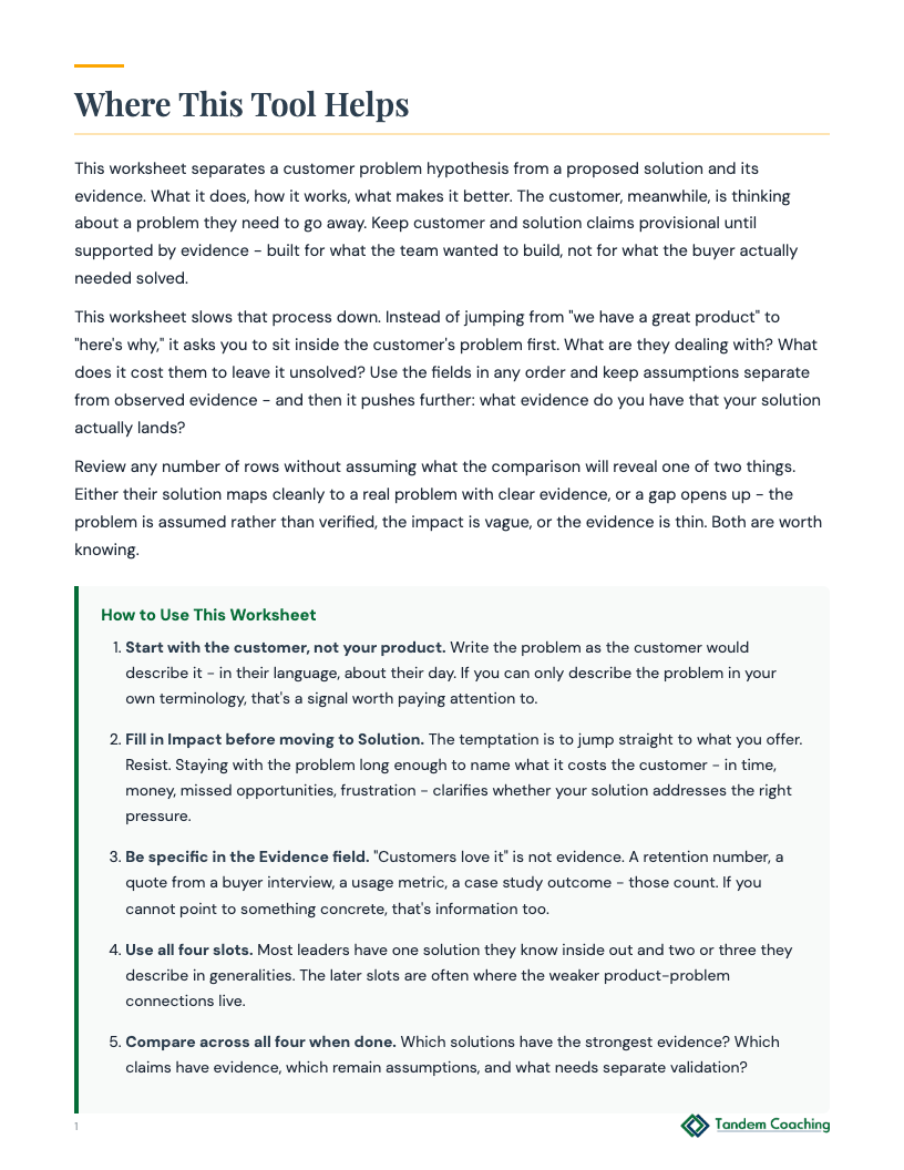 Problem-Solution Evidence Map - preview
