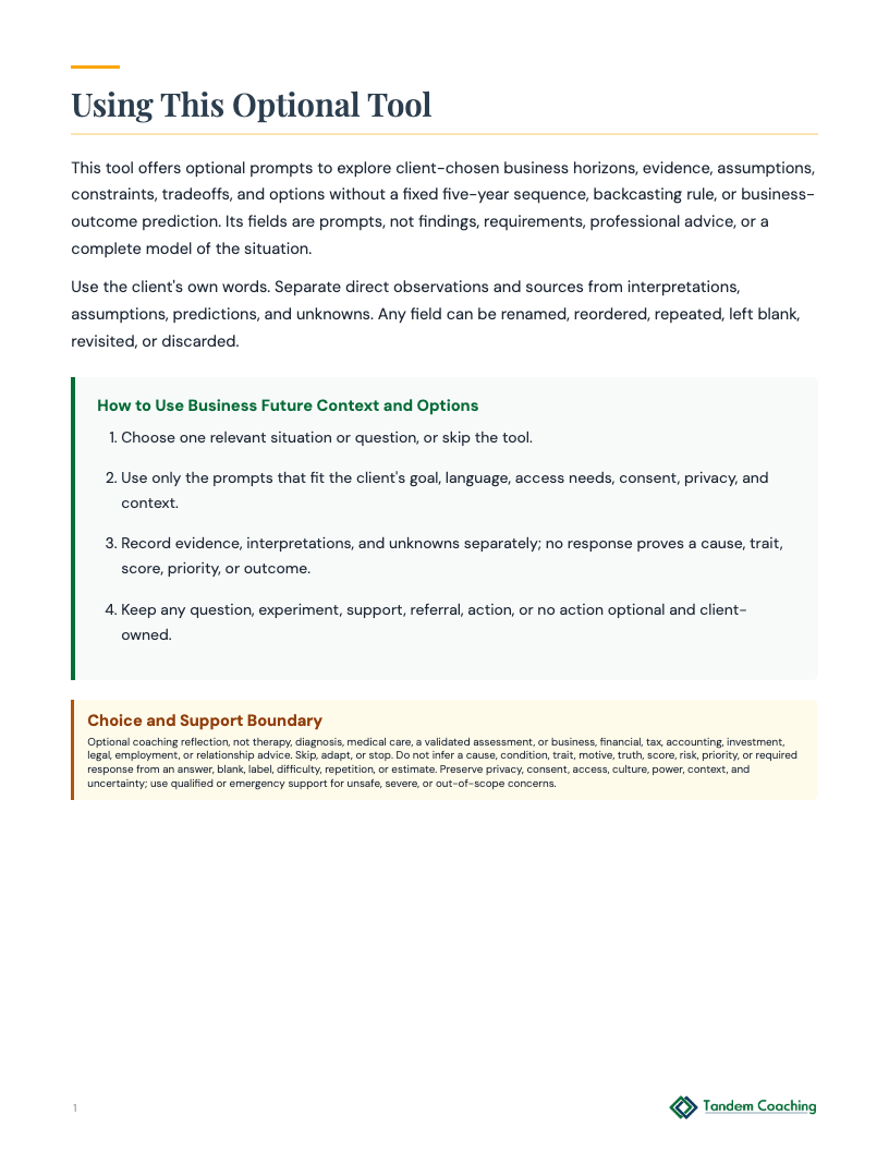 Business Future Context and Options - preview