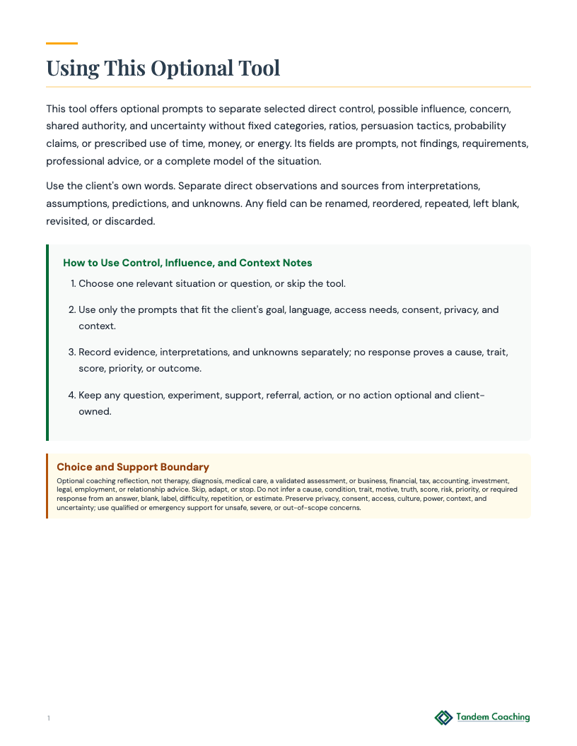 Control, Influence, and Context Notes - preview