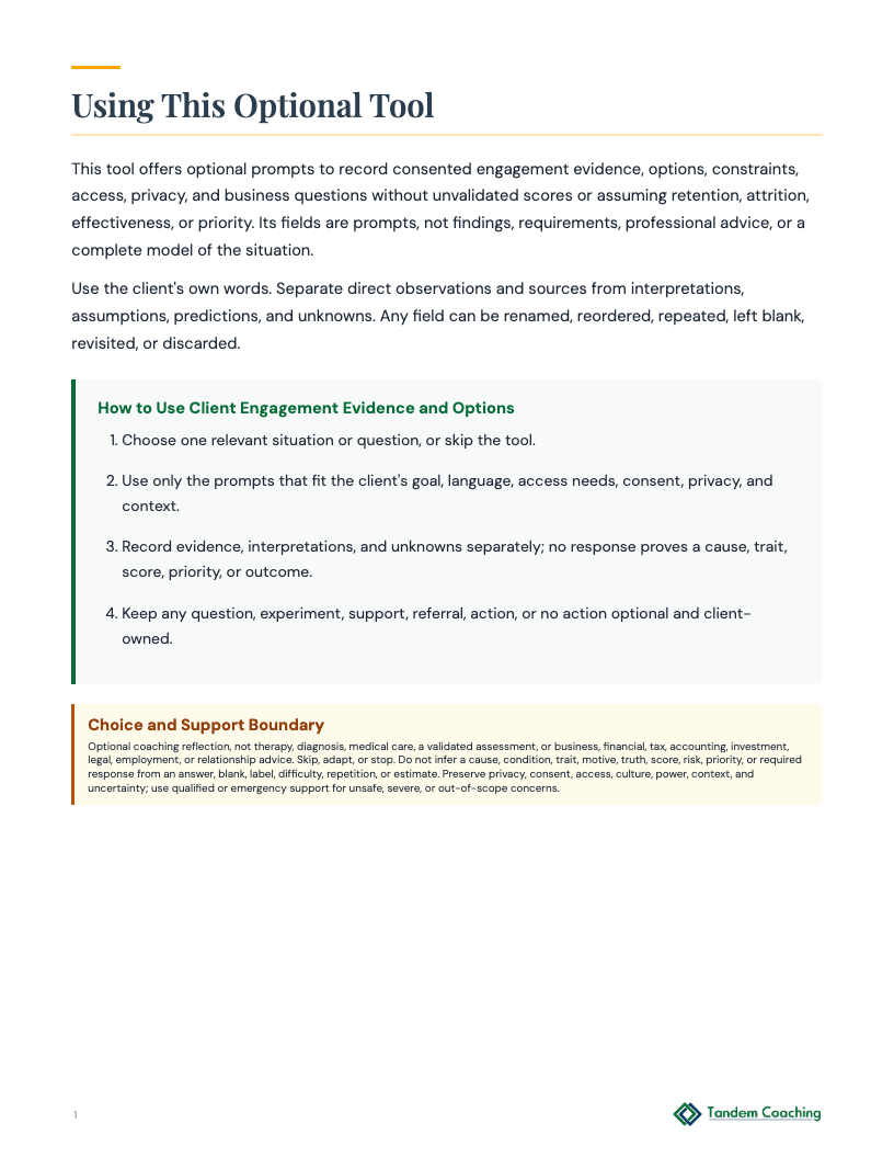 Client Engagement Evidence and Options - preview