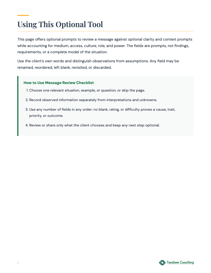 Message Review Checklist - preview
