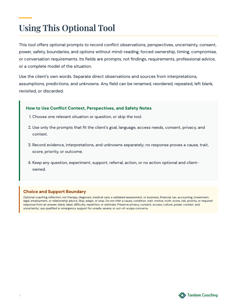 Conflict Context, Perspectives, and Safety Notes - preview